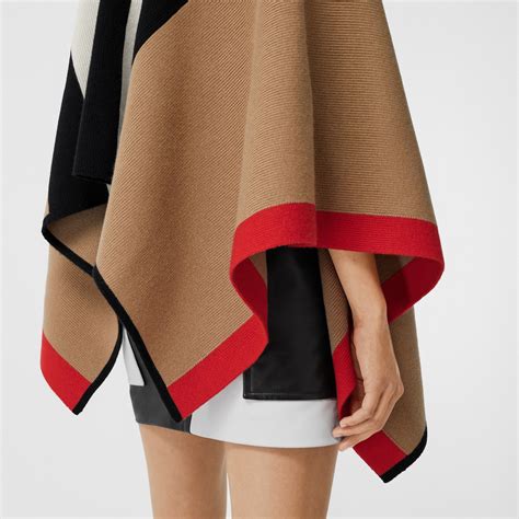 burberry striped wool cashmere cape